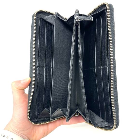 Gucci GG Monogram Guccissima Black Leather Zip Around Long Card Wallet Clutch - Picture 8 of 16